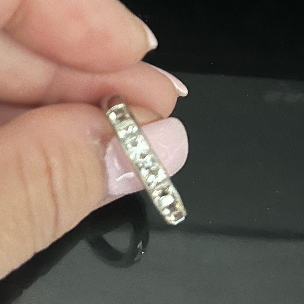 NEW Brosway Italia Silvertone Rhodium Plated Cubic Zirc Ring size 9 - From Italy